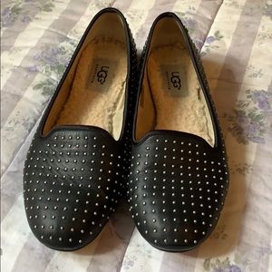 UGG black studded flats